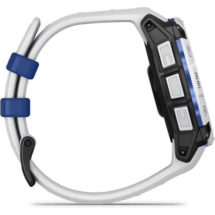 Розумний годинник Garmin Instinct 3 GPS 45 мм, сонячний, білий камінь, чорний/блакитний, 45 мм SOLAR