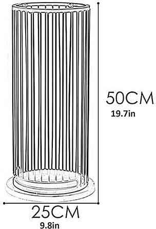 Підставка для парасольок UIHECTA, портативна підставка для палиці, окремо стояча металева підставка для парасольки, круглий контейнер для зберігання, з піддоном для крапель, для входу, дому, офісу, патіо, чорний, H 50 см чорний чорний H 50 см