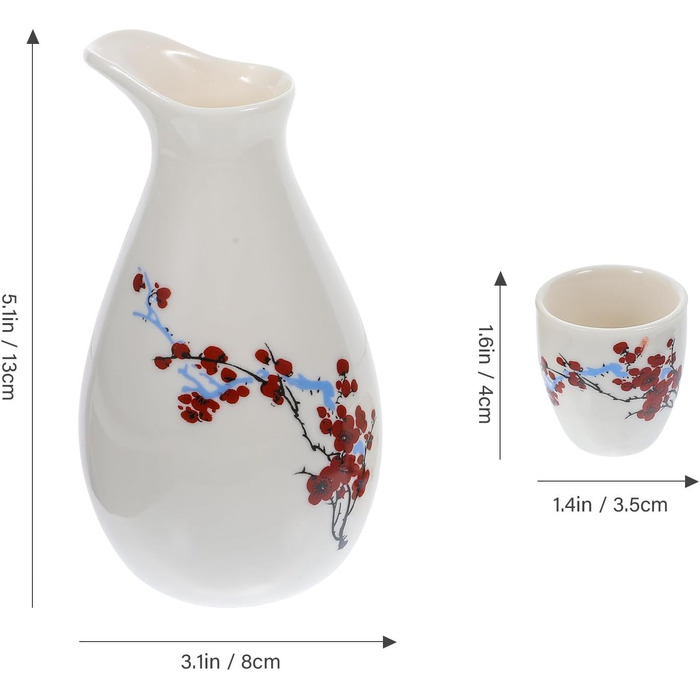 Набір для саке SAFIGLE з кераміки чайник та 8 чашок. Традиційний японський посуд для чаю та вина, ідеальний подарунок для особливих випадків.