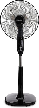 Коливальний подвійний 3-лопатевий вентилятор на п'єдесталі, цифровий, з пультом дистанційного керування, чорний 3-швидкісний чорни