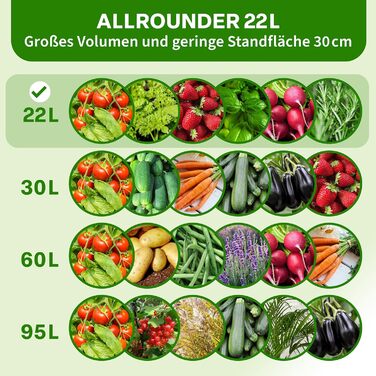 Мішки для посадки рослин TTL GARDEN 10 x 22 л з нетканого матеріалу - Набір з 10 шт. (20 л 10 22 літри) - Мішки для посадки з фетру та нетканого матеріалу 300 г/м - Контейнери для посадки на балкон, терасу, теплицю та саду - 22 літри - Набір з 10 шт. - Ун