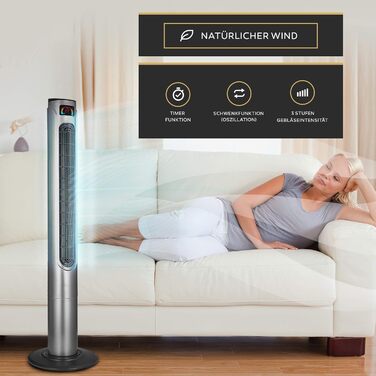 Баштовий вентилятор Balter з пультом дистанційного керування, висота 120 см, безшумний, переможець тестів, вентилятор, вентилятор