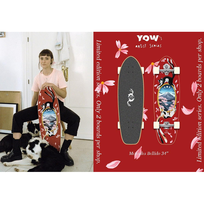 Скейтборд Surfskate YOW Скейтборд для серфінгу Скейтборд Mercedes Bellido 34 дюйма Limit Edition