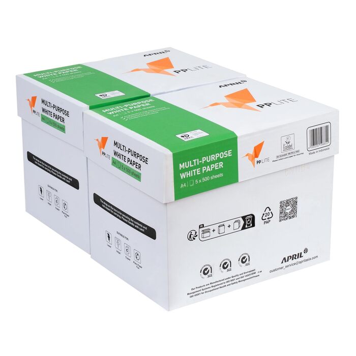 Звичайний папір для принтера DIN A4 5000 аркушів (2 x 5 x 500 аркушів) Білий універсальний офісний папір для копіювання Ідеально підходить для офісу та дому (2 коробки 5000 аркушів)
