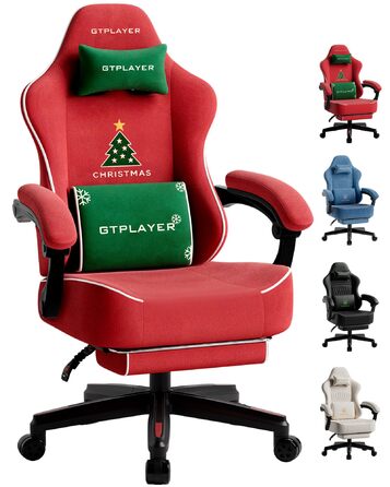 Велике та високе ігрове крісло з підставкою для ніг, надзвичайно широке сидіння, ігрові крісла для дорослих - м&39яке високе спинне ергономічне відкидне сидіння Silla Gamer, підлокітник із важелем, Ace Pro, різдвяне оксамит