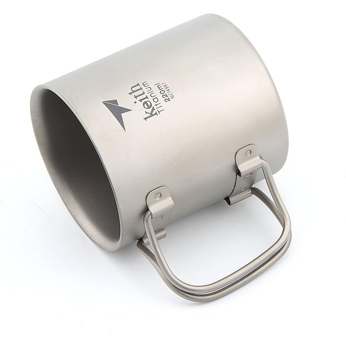 Мл-600 мл Двостінна титанова ізольована кружка з титановою кришкою, чашка для води, складна ручка, посуд для кемпінгу на свіжому повітрі, подорожей, столові прибори Ti3351-220 мл, 220