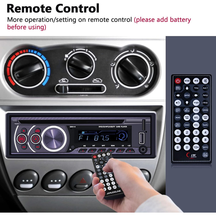 Автомобільна стереосистема Podofo 1 Din CD DVD Bluetooth Handsfree 1Din Автомобільна радіостанція FM USB SD AUX MP3 CD програвач Автомобільна стереосистема з пультом дистанційного керування