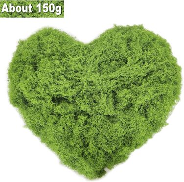 Г штучний мох для декорування, штучний мох для крафта, штучний мох, декоративний штучний мох, штучний декоративний мох, крафтовий мох для стіни, дитячого ліжечка, акваріума, ліжечка, виготовлення моделей (зелений), 150