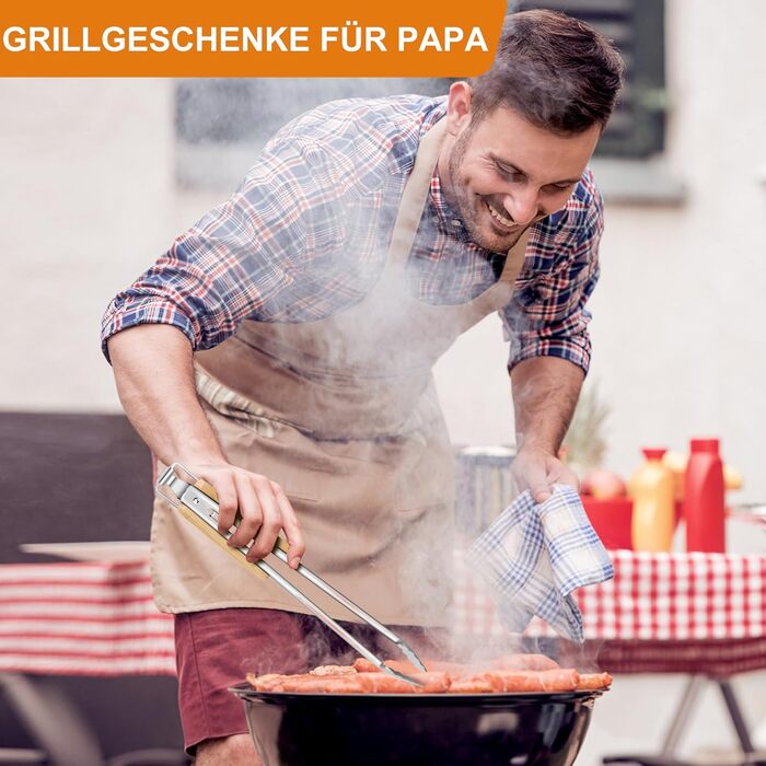 Набір інструментів для гриля барбекю, 4-предметний набір інструментів для гриля з нержавіючої сталі для грилювання на свіжому повітрі, кемпінгу, набір для гриля, подарунки для чоловіків на День батька, дні народження з футляром для зберігання, загальний