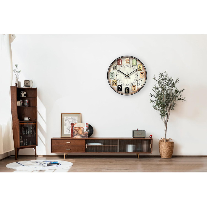 Вінтажний декоративний настінний годинник з великими арабськими цифрами, вінтажний класичний настінний годинник, настінний годинни