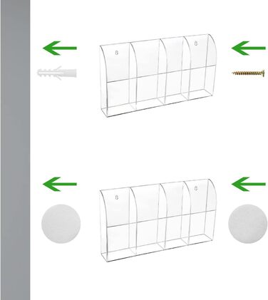 Тримач пульта дистанційного керування GZkushi Acrylic, настінний пульт дистанційного керування Органайзер для зберігання кондиціонера Обігрів TV Box, з гвинтами, клейкою стрічкою, викруткою