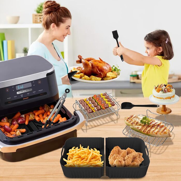 Аксесуари для фритюрниці Ninja Foodi Flexdrawer AF500EU 10,4 л, 110,4 л і 25,2 л силіконова форма для фритюрниці Ninja AF500DE аксесуари, інші аксесуари в комплекті