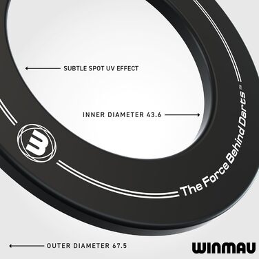 Набір захисних рамок для мішні для дартсу WINMAU Diamond Plus Steel - Професійні аксесуари для дартсу - Включає мішень для дартсу Diamond Plus, рамку для дартсу, 2 набори прецизійних сталевих дартсу та багато іншого