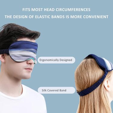 Маска для сну з шовкового шовку, синя