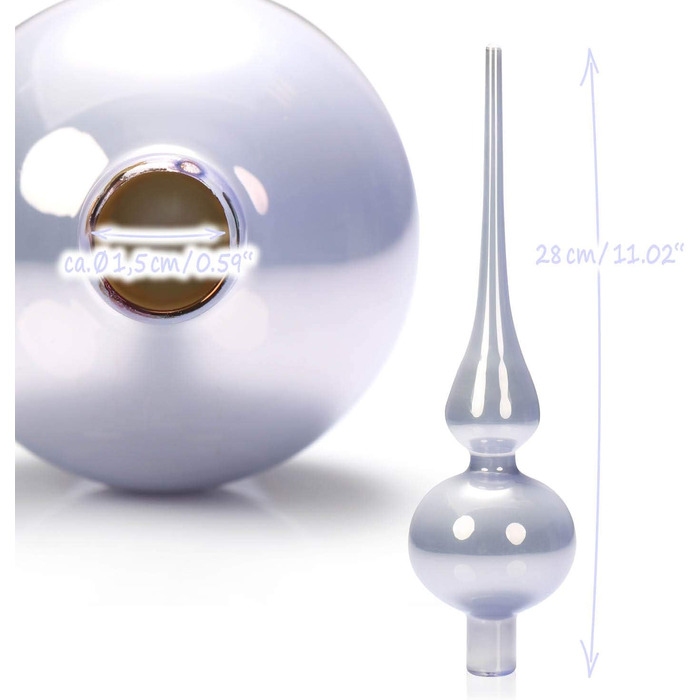 Різдвяна верхівка для ялинки глянцева 28 см com-four