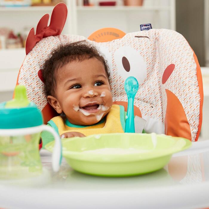 Дитячий стільчик для годування від народження до 3 років (15 кг), регульований стільчик з 4 колесами, функцією нахилу та компактни