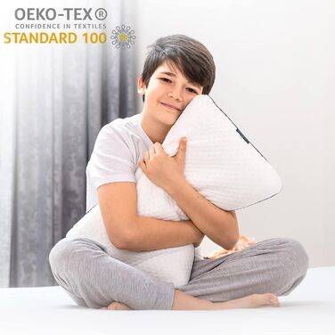 Ергономічна дитяча подушка 50x32 Oeko-Tex Memory Foam Flat дитяча подушка для дітей та малюків від 2 років (50 x 32 x 6 см)