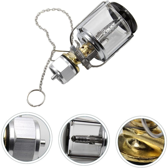 Туристична лампа, пропанова лампа з газом Mapp, портативна газова лампа з міді та нержавіючої сталі з кришкою для кемпінгу на свіжому повітрі та надзвичайних ситуацій