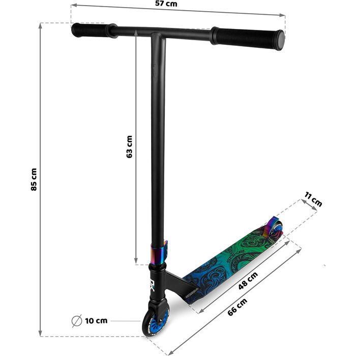 Трюковий самокат Soke EVO Street ABEC-9, чорний