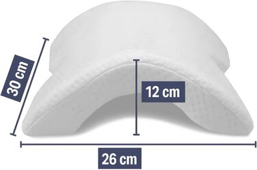 Ергономічна подушка для сну на боці з підлокітником, 26 x 30 x 12 см, охолоджувальний ефект, підтримка шиї та спини