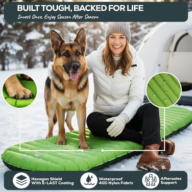 Килимок для сну Gear Doctors ApolloAir для кемпінгу, надлегкий, 750 мл, компактний, теплий, коефіцієнт теплоізоляції 5.2, 4-сезонний надувний матрац, ідеально підходить для походів, піших прогулянок, надувний та компактний, килимок для сну (великий) Apoll