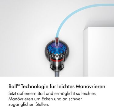 Пилосос Dyson Big Ball Absolute 2 19 компактних циклонів для максимального збору бруду, для всіх типів підлоги, Iron/Blue