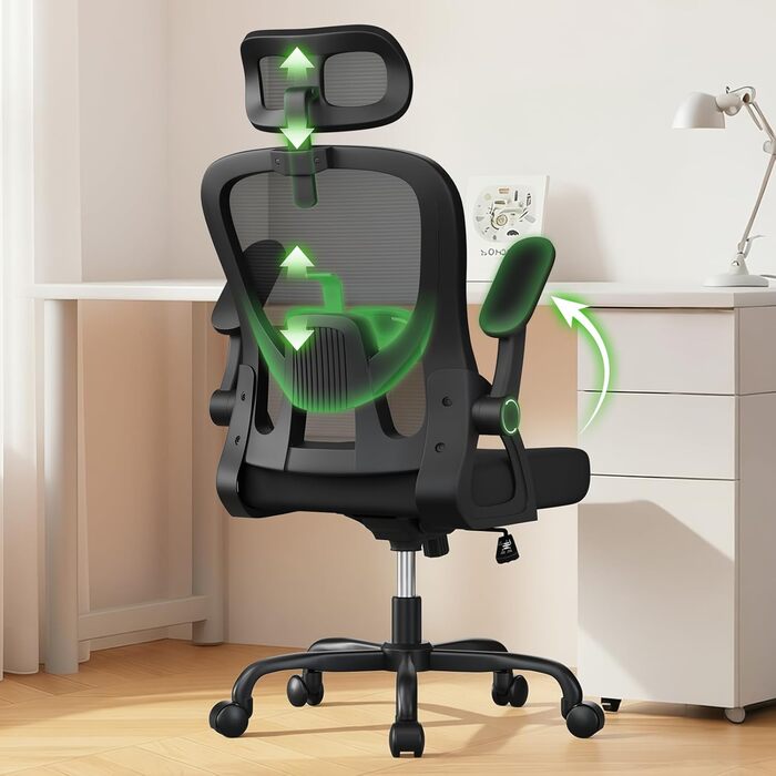 Ергономічне офісне крісло rattantree, сітка, чорний