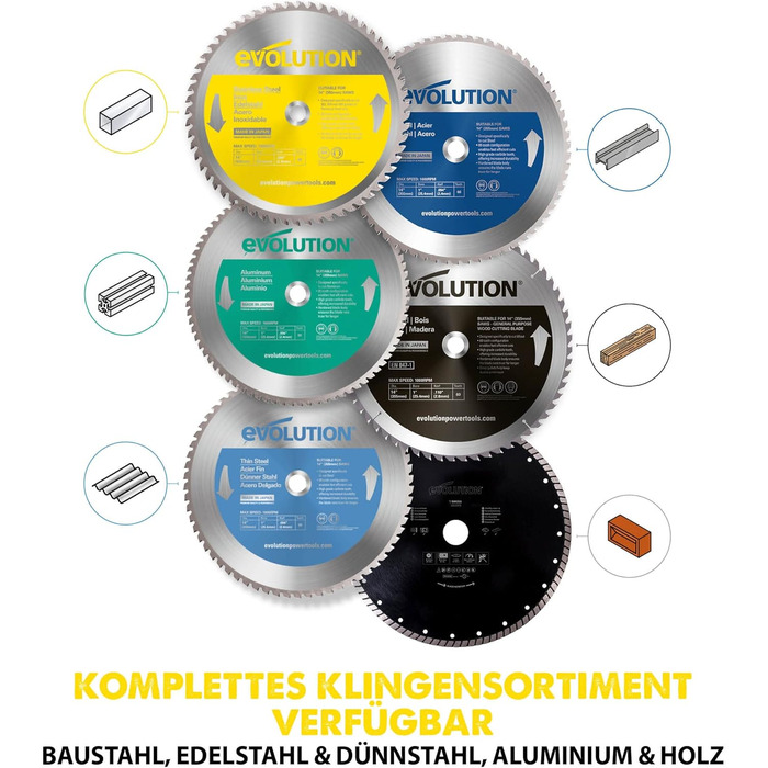 Evolution Power Tools S355TCT-90CS – Пильний диск з нержавіючої сталі 90T TCT, 355 мм, для поперечного різання