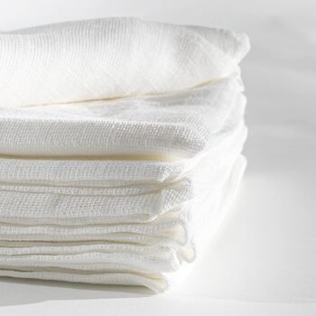 Тканинні пелюшки 80x80 см зшиті, серветки для відрижки, муслінові серветки, упаковка 5 шт. , чиста бавовна, прання 95, KOTEX