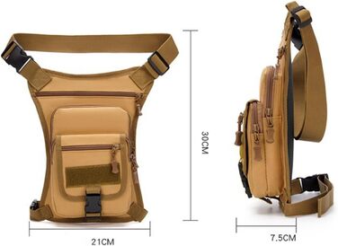 Поясна сумка Fenteer, сумка для відпочинку, регульована сумка, водонепроникна сумка для ніг, сумка для риболовлі для подорожей на природі, для дорослих, хакі