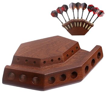 Дерев&39яний тримач для дротиків 2-в-1 та настінне кріплення Високоякісний тримач для дротиків Презентаційна стійка для дротиків Преміальний аксесуар для дротиків, колір горіхового дерева