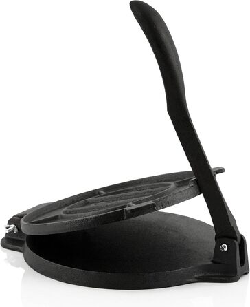 Чавунний прес для тортильї барбекю-Toro Ø 20 см для домашніх коржів Прес для тортильї, прес для кукурудзяної крупи, прес для тіста Друкарський верстат для кемпінгу та дому Ливарний прес, формувальний прес, прес для випічки