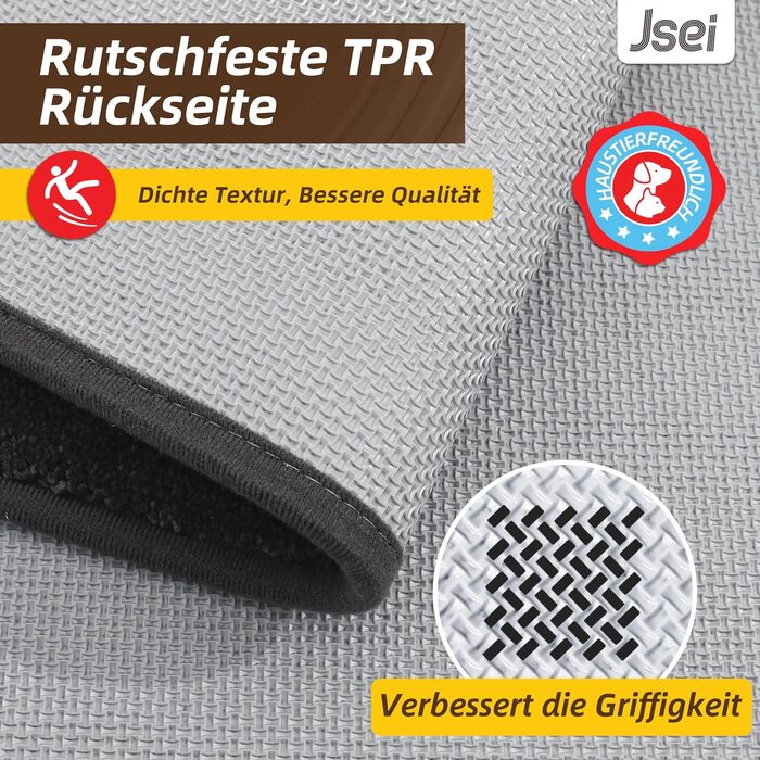 Килимок JSEI для приміщень, що вловлює бруд, 80x120 см, нековзний килимок для дверей, який можна прати в пральній машині, абсорбуючий та брудовідштовхувальний килимок для вітальні, килимок для собак, вхід, передні двері та коридор, темно-сірий 80 x 120 см