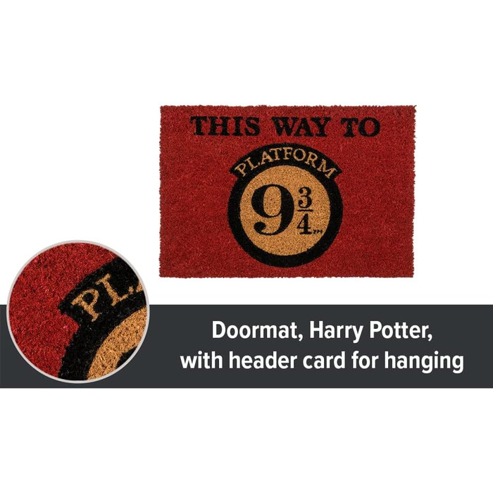 З блакитного неба - килимок для дверей із платформою Гаррі Поттера 9 3/4 - 60x40 см - чарівний дизайн для шанувальників та колекціонерів - підходить для використання в приміщенні та на вулиці