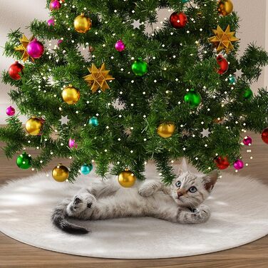 Біла спідниця для ялинки 90 см Priksia