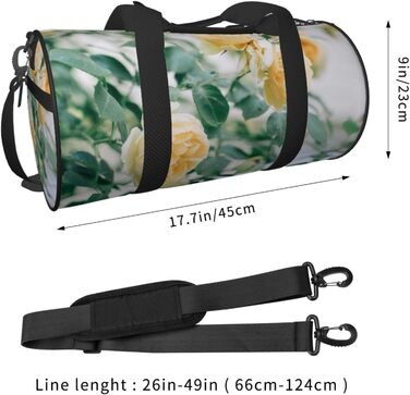 Спортивна сумка для подорожей з принтом жовтих троянд, дорожня сумка, чорна, універсальний розмір
