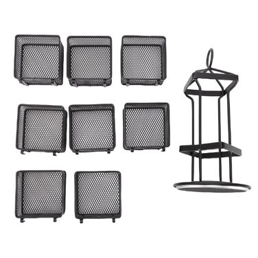 Органайзер для чайних пакетиків Matybobe, 2 рівні, 8 кошиків, обертовий кухонний стелаж для зберігання (8 кошиків) чорний 8 кошиків