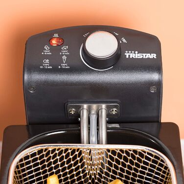 Фритюрниця Tristar 3 л, 2000 Вт, термостат, емальований контейнер, зона охолодження, FR-6946, сірий без вікна та фільтра