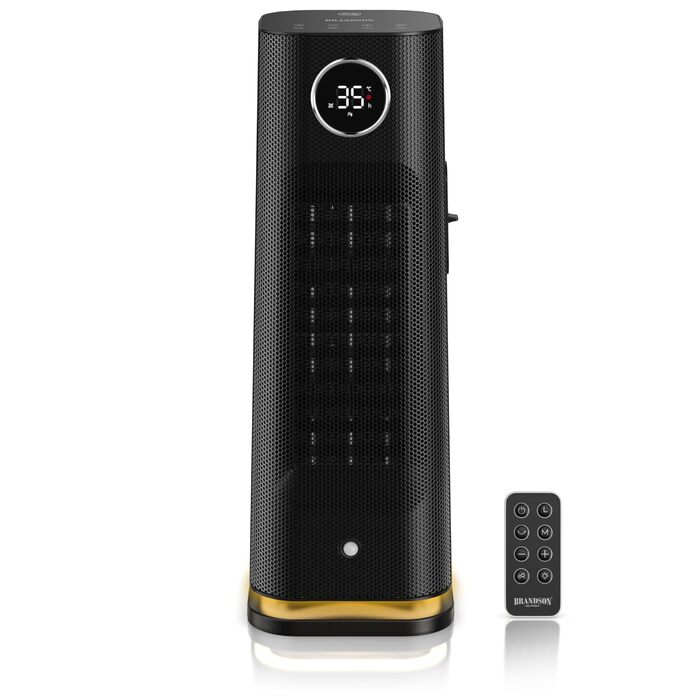 Тепловентилятор з пультом дистанційного керування - Лауреат нагород - ECO режим, енергозбереження, тихий - 2000 Вт - Коливання - Блокування від дітей - Таймер - Світлодіодне освітлення - Ванна кімната, вітальня, офіс, дитяча кімната