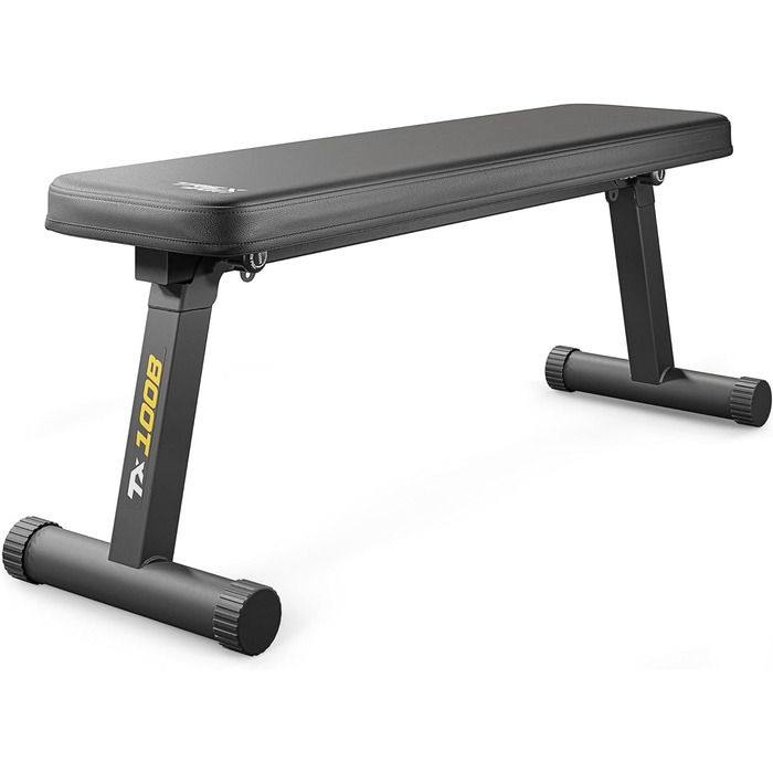 Плоска лава TX-100B Складана лава для силових тренувань Тренажерна лава для жиму лежачи в домашньому спортзалі Сталева рама, нековзна, м&39яка