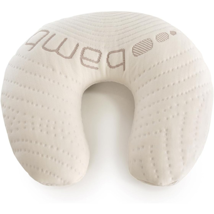 Органічна дорожня подушка для шиї, подушка для зняття болю в шиї, подушка для сну на боці зі знімним чохлом, подушка для підтримки шиї для дорослих 35x33 см. (Гречана лушпиння)