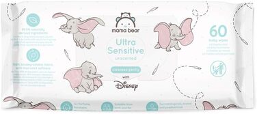 Бренд Storeo Mama Bear Disney Ultra ніжні вологі серветки Baby, без запаху, 720 шт. (12 упаковок по 60) 60 шт. (12 упаковок)