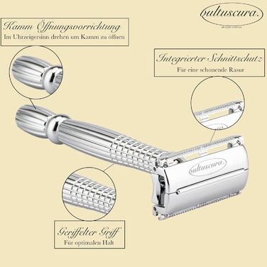Вультускура. Високоякісна безпечна бритва Набір з 5 лез бритви і підставка для бритви