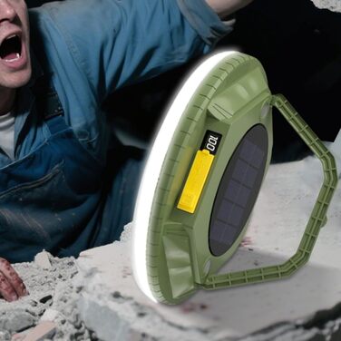 Ліхтар для кемпінгу, 1600 люмен, сонячний виживальний, водонепроникний світлодіодний ліхтар, для походів, подорожей з рюкзаком, використання на свіжому повітрі, для саду, двору, патіо, балкону, зелений