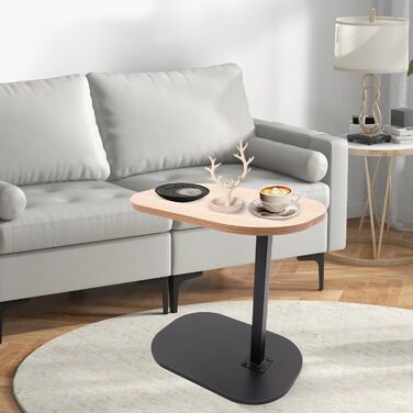 Мобільний письмовий стіл типу C з регульованою висотою 45-80 см, дерев&39яні бічні столики з колесами, C-подібний стіл для ноутбука, журнальний столик, невеликий журнальний столик для вітальні, дивана (дерево)