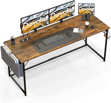 Стіл Devoko, комп'ютерний стіл, офісний стіл з сумкою для зберігання, стійкий стіл для ПК, кабінет для домашнього офісу, спальня,