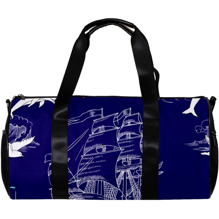 Сумка-мішок для подорожей, спорту та йоги з морським малюнком (човен, вітрильник), компактна спортивна сумка для фітнесу, ручна поклажа