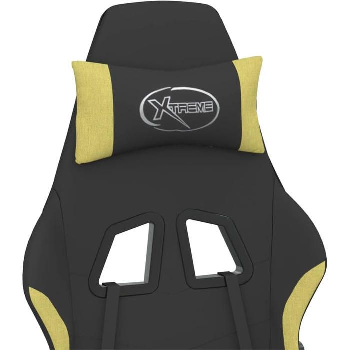 Геймерське крісло з чорної та світло-зеленої тканини, ергономічне комп&39ютерне крісло з регульованою спинкою, функцією обертання для геймерів, без підставки для ніг, чорно-світло-зелене