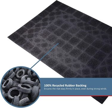 Килимок для дверей Nicoman Elegant Tile Mat Barrier, екологічний, стійкий до подряпин та ковзання, для використання всередині та зовні приміщень, форма півмісяця (75x44 см), червона облямівка, червона облямівка, 75 см (круглий)