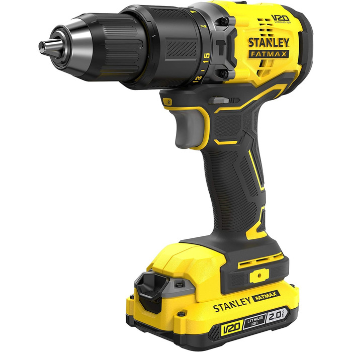 Двошвидкісний акумуляторний ударний дриль-шуруповерт Stanley FatMax 18 В SFMCD715D2K (2,0 Ач, макс. крутний момент 60 Нм, безщітко